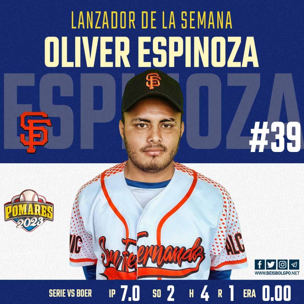 Oliver Espinoza Mejores de la Semana Dos Pomares 2023