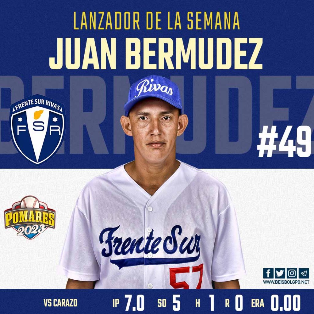 Juan Bermudez lanzador de la semana Pomares 2023